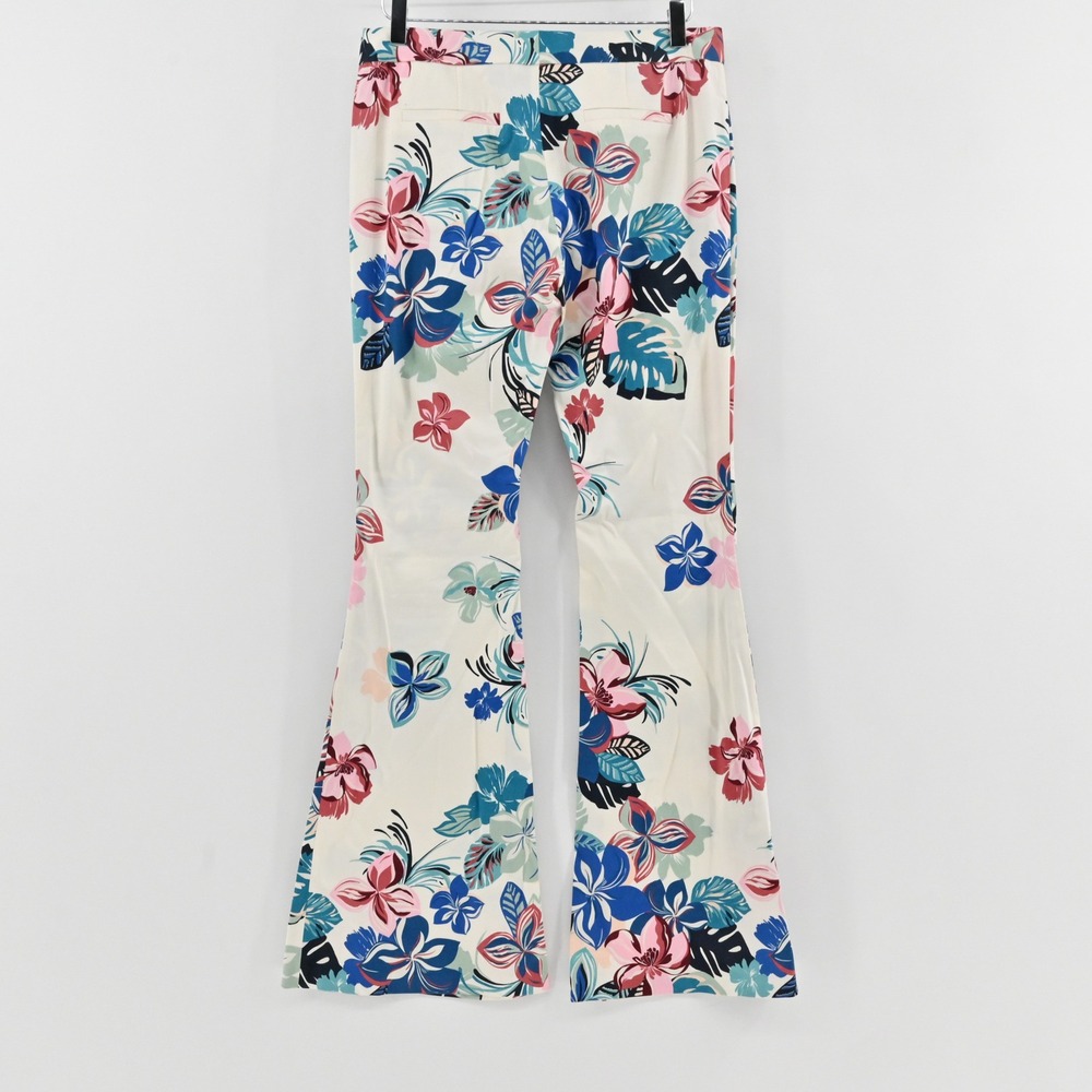 Alexis Kamilla Floral Flare Pants Womens Size M Ivory Blue Pink Cotton Tropical - Picture 2 of 8